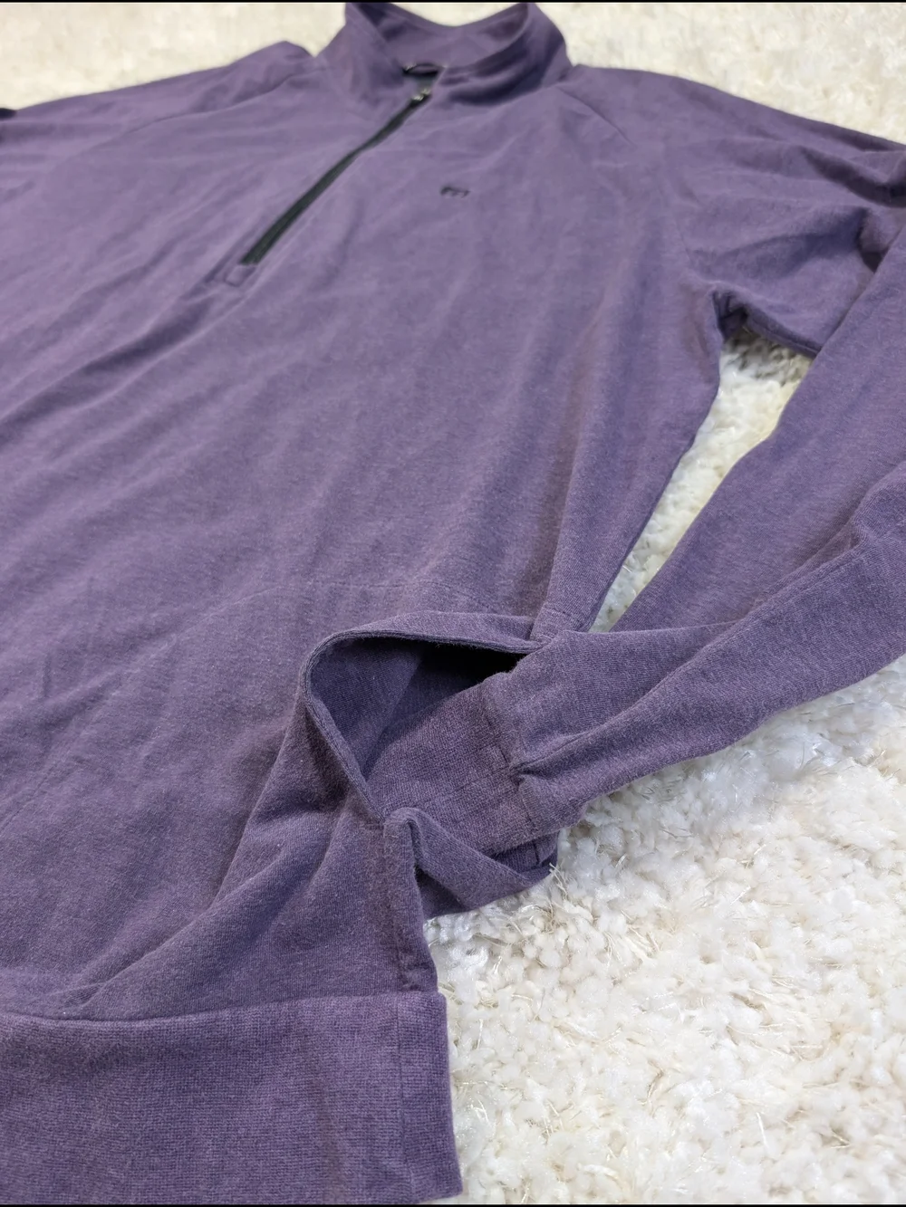 Travis Mathew Purple Half-Zip Pullover with Black Logo